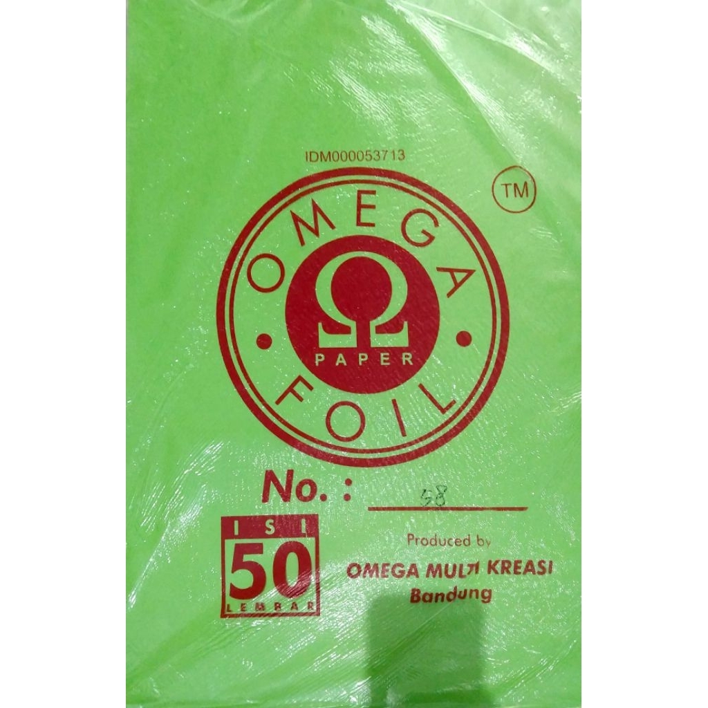 

Kertas sampul Foil Omega No 58 isi 50 lembar