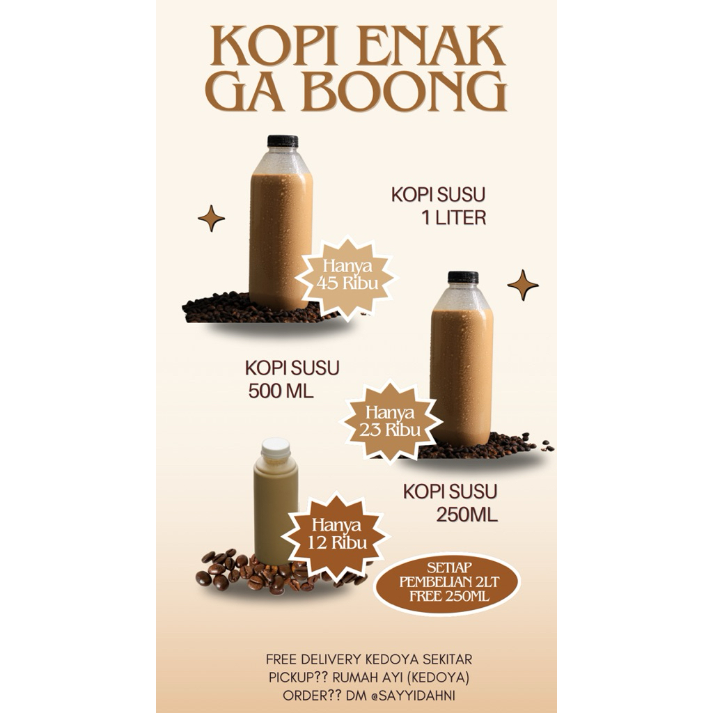 

Kopi enak ga boong instan only