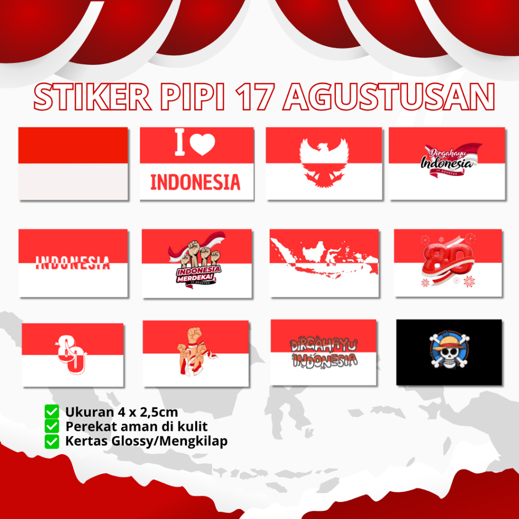

Stiker Pipi Bendera Merah Putih 17 Agustus Aman By Kirei Project