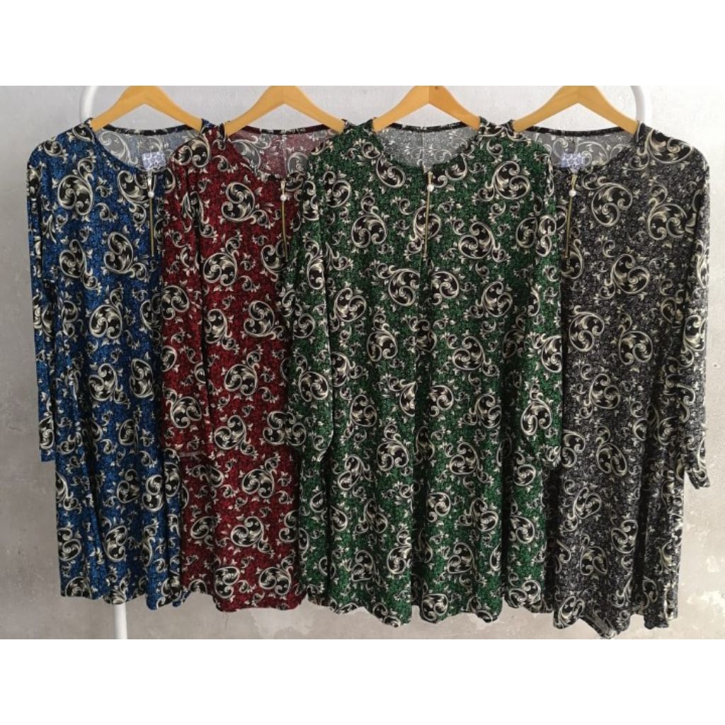 NF tunik batik daster lengan panjang tunik mayung adem bahan jatuh