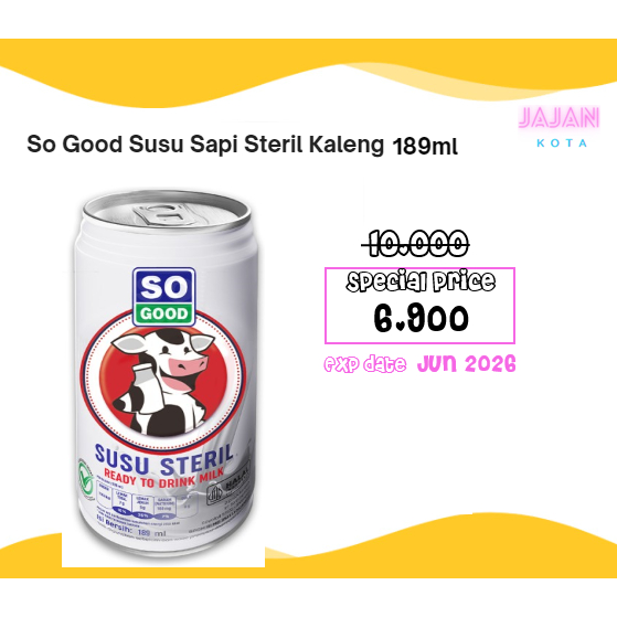 

So Good Susu Sapi Steril Kaleng 189 ml