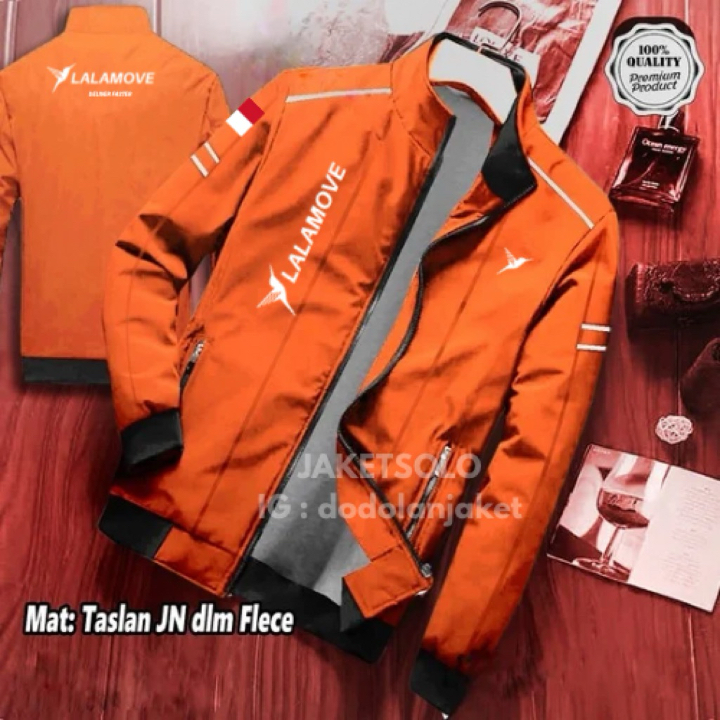 JAKET DRIVER LALAMOVE TERBARU / JAKET PARASUT BOLAK BALIK DRIVER LALAMOVE
