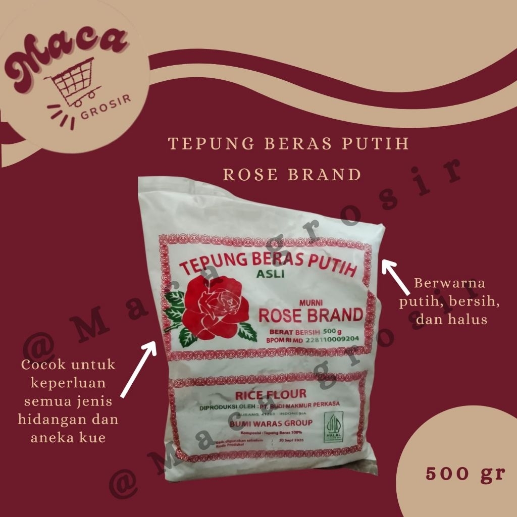 

Tepung beras putih rosebrand 500gr