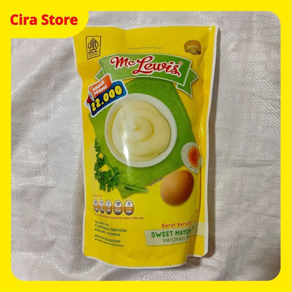 

Mc Lewis Sweet Mayonnaise 250g, 500g, 1kg Mayones Manis Mayo Kuning