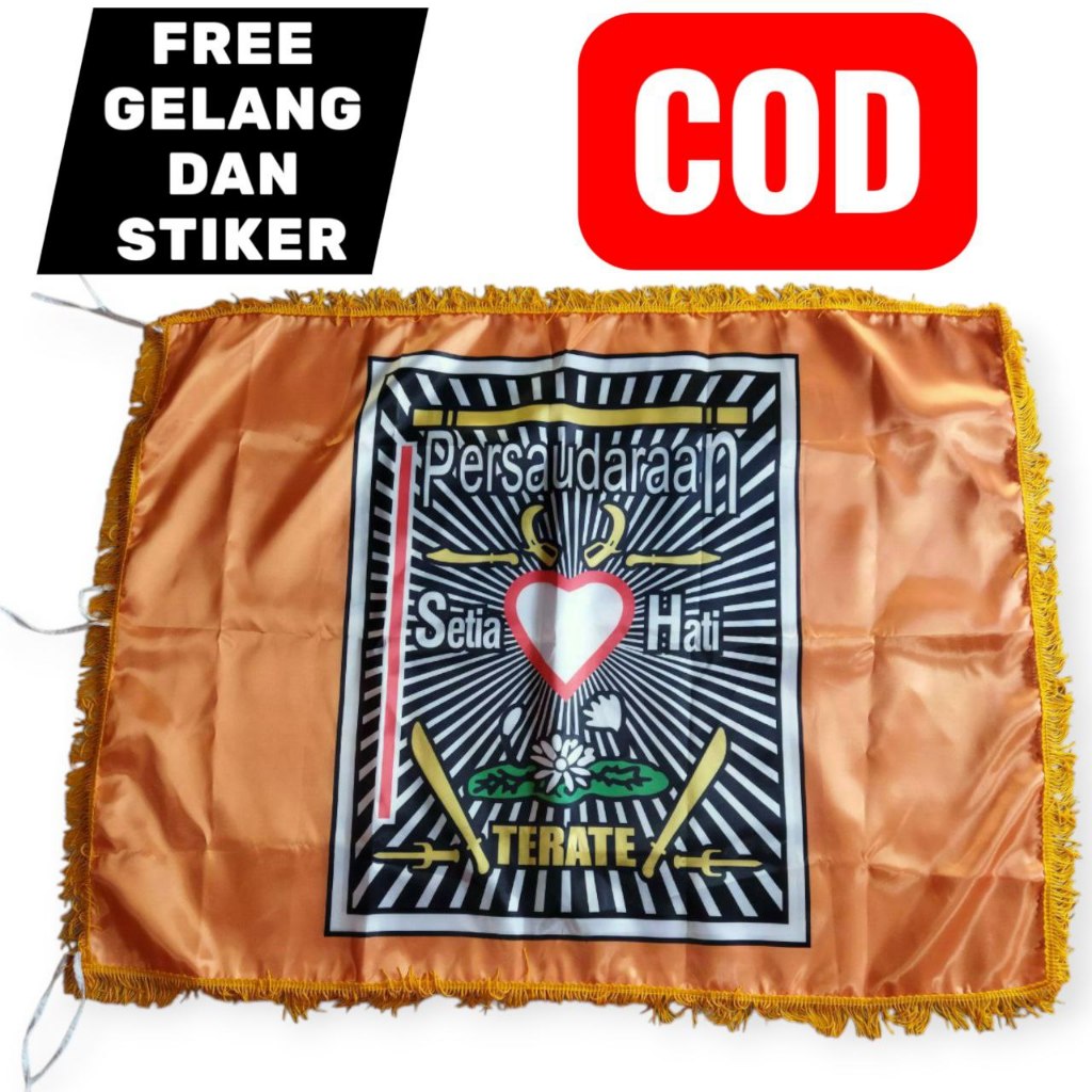 Bendera Psht Bolak Balik Murah Ukuran Besar Kecil Kwalitas Premium FREE GELANG DAN STIKER