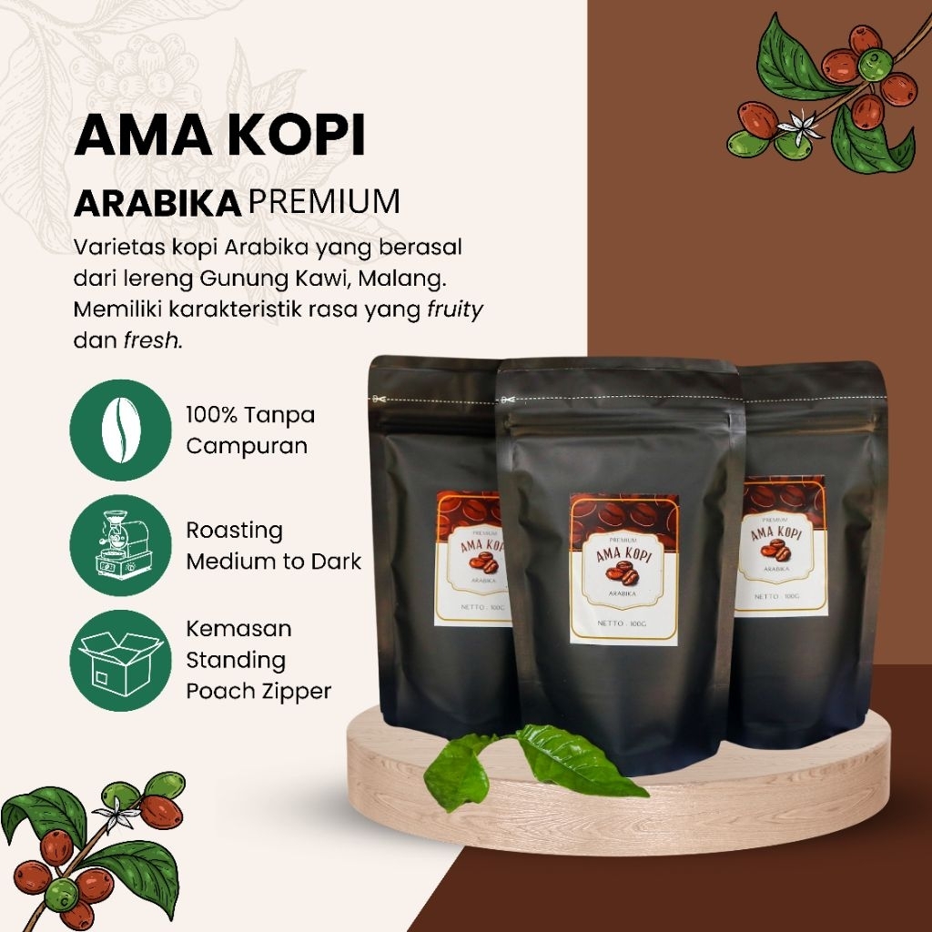 

Kopi Arabika Premium 100% asli tanpa campuran 150g | AMA KOPI