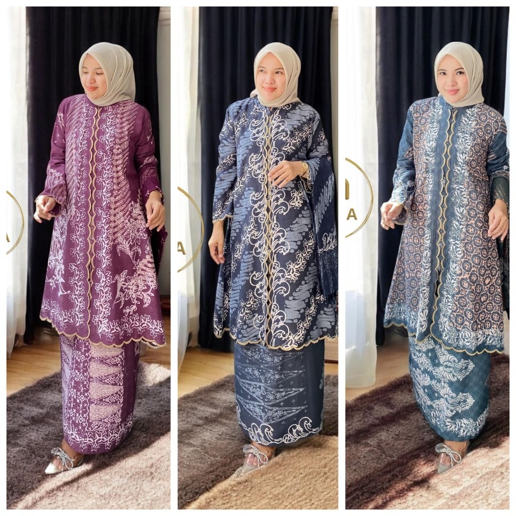 Batik Ekslusive Sisena Set Bundo Kanduang Bordir ( tunik , rok ,selendang )