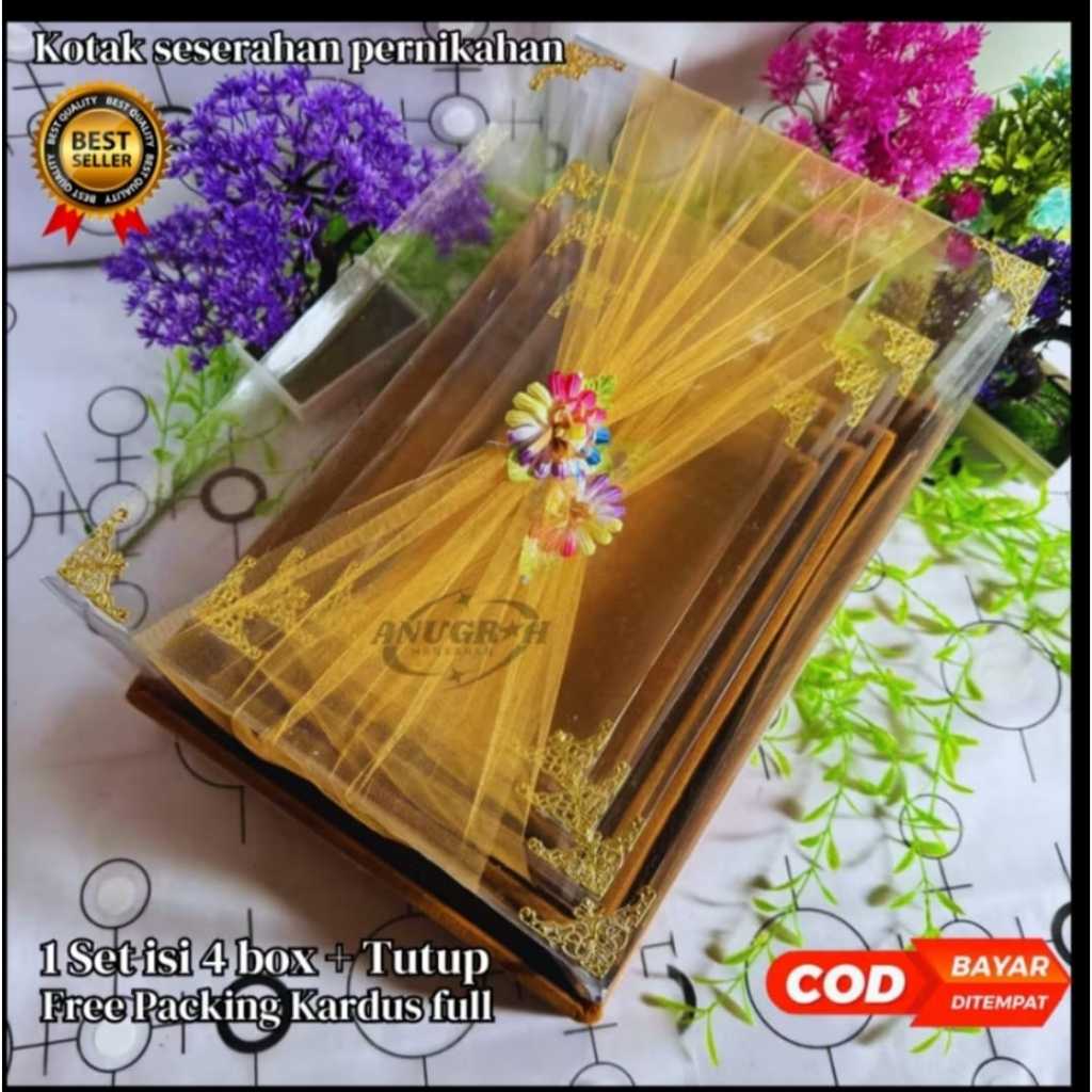 

Kotak Hantaran Seserahan 1 Set Isi 4 Box Tempat Mahar Cincin Bawaan Pernikahan box seserahan pernikahahan