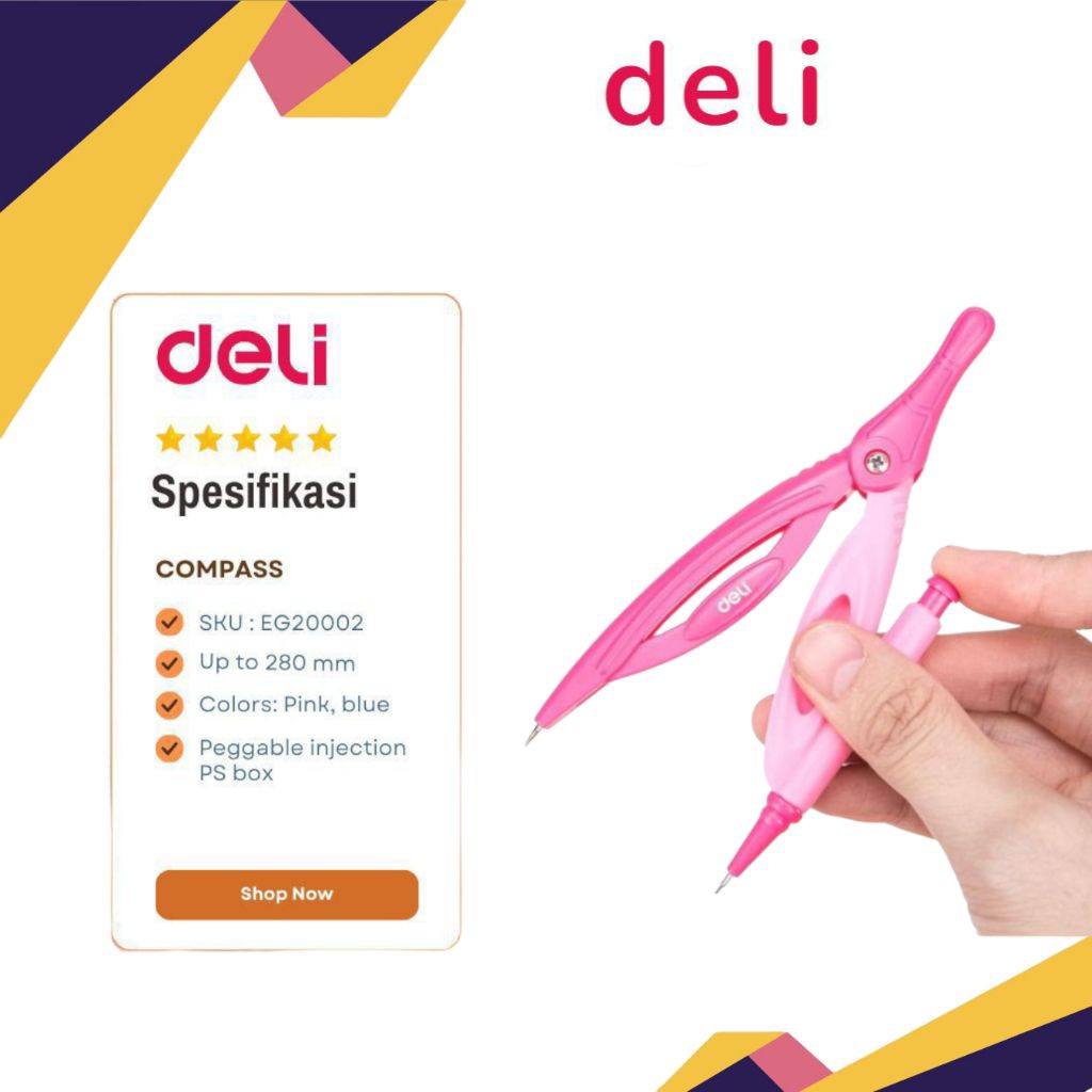 

Jangka Deli EG20002 dengan Pensil Mekanik