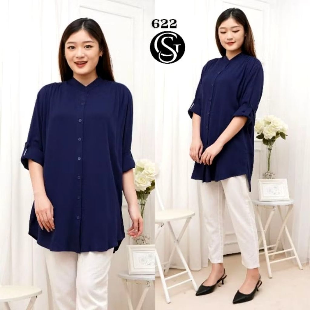 KEMEJA TUNIK POLOS WANITA / Katun Twill
