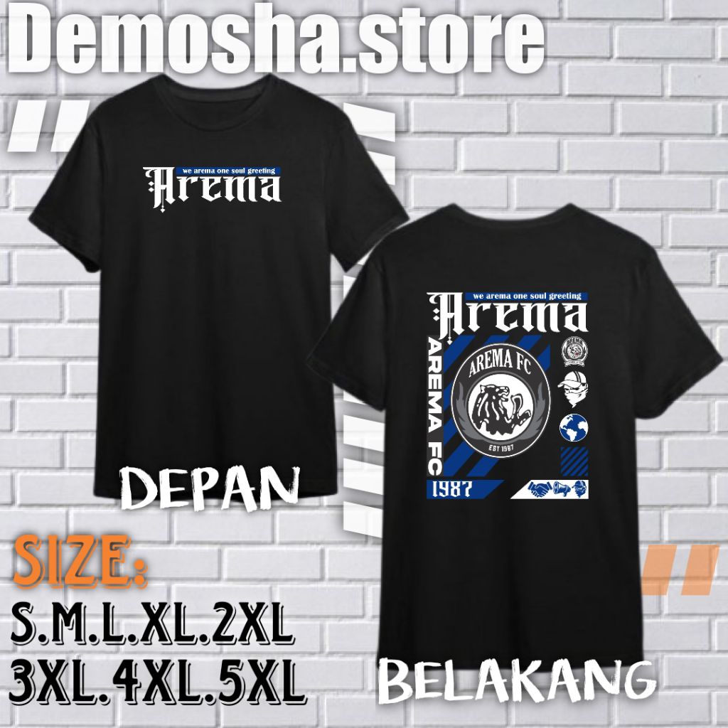 KAOS Distro Keren AREMA One Soul Greeting | Baju arema salam satu jiwa | Kaos Ultras Arema Fans | Ka