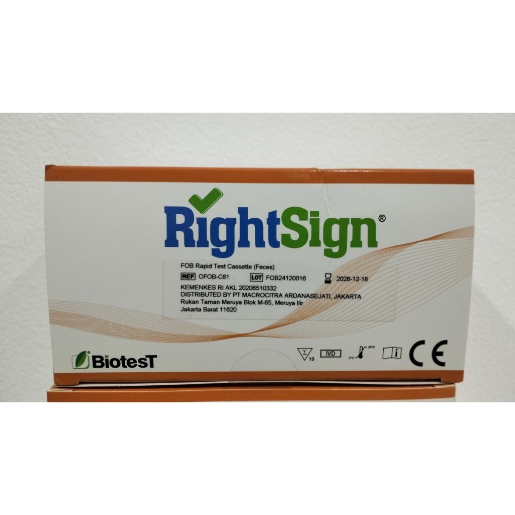 Fob Rapit test casette ( faces ) Rightsign