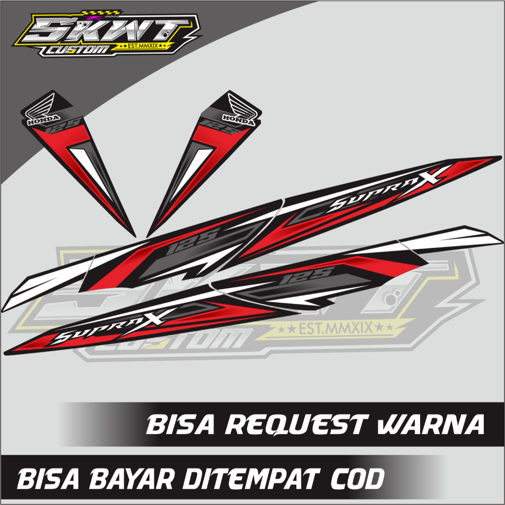 STRIPING VARIASI STICKER HONDA SUPRA X 125 BATMAN KPH STYLE
