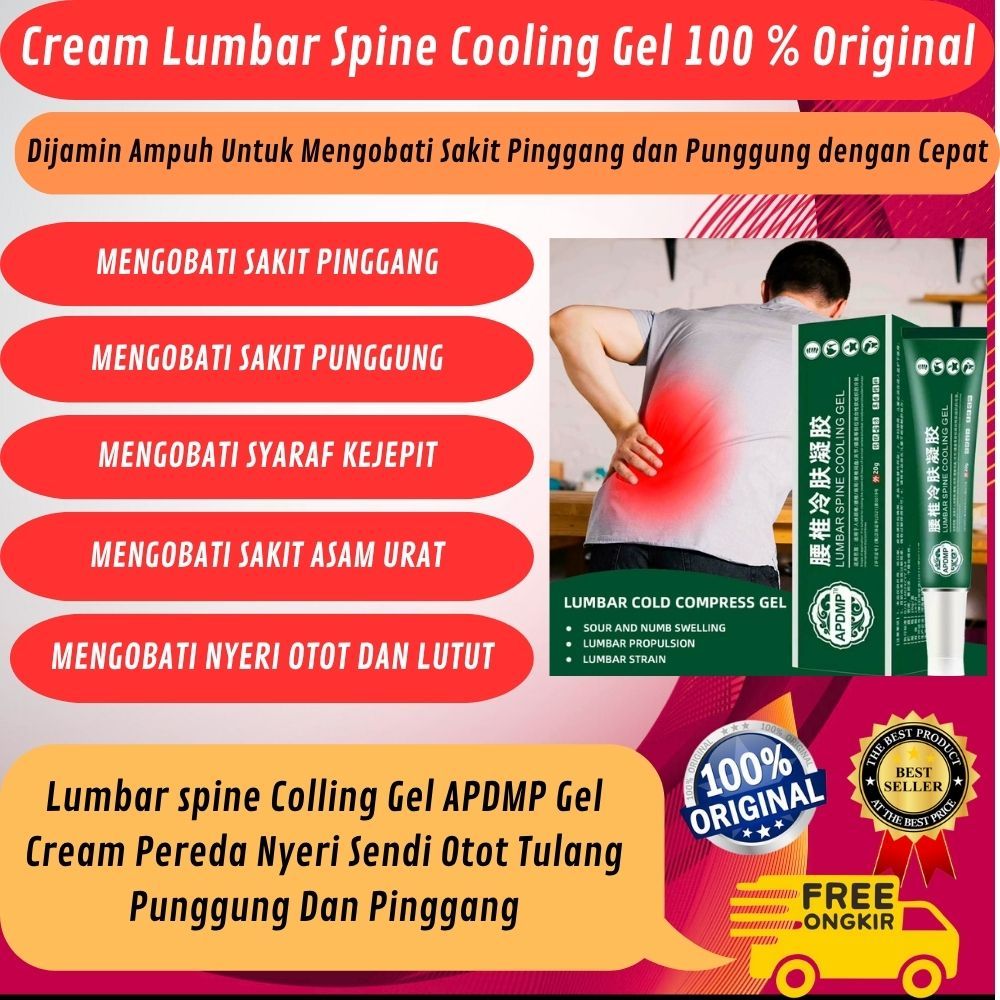 Cream Crem Krim Lumbar Spine Cooling Gel Original / Obat Sakit Pinggang Punggung Nyeri Otot / Obat S