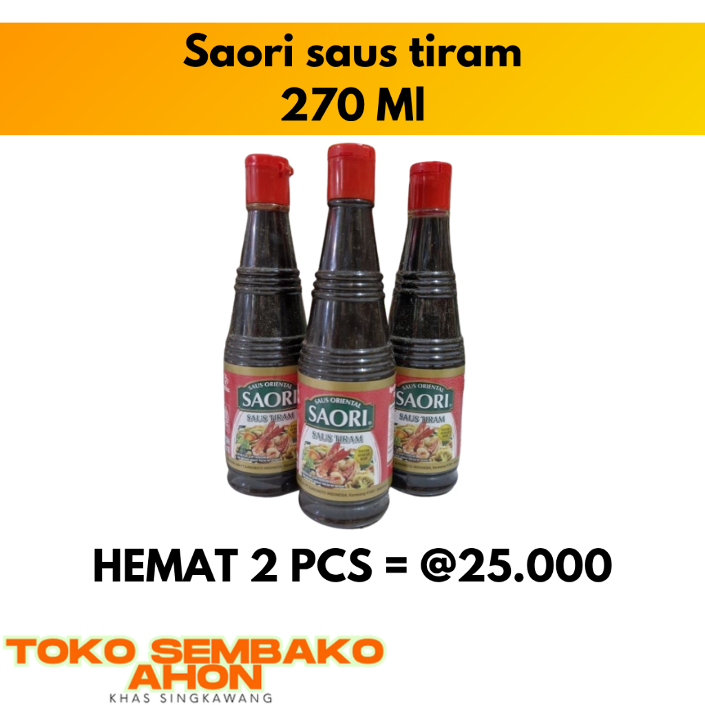 

Saori saus tiram 270 Ml / Saori Tiram 270ml / Saus Tiram Saori / Saori Oyster Sauce / Saus Tiram Botol Sedang