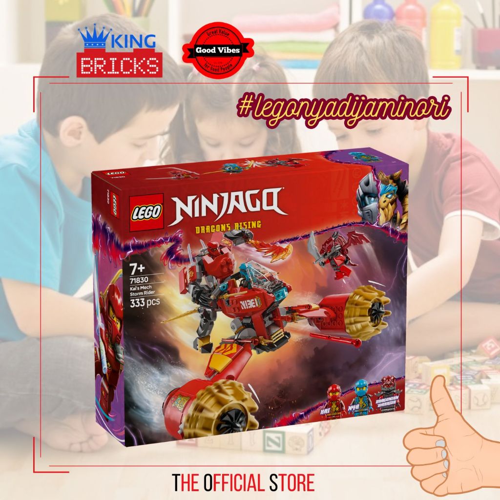LEGO Original NINJAGO 71830 Kai Mech Storm Rider - Mainan Anak Edukasi Kreatif Robot Naga Ninja Game