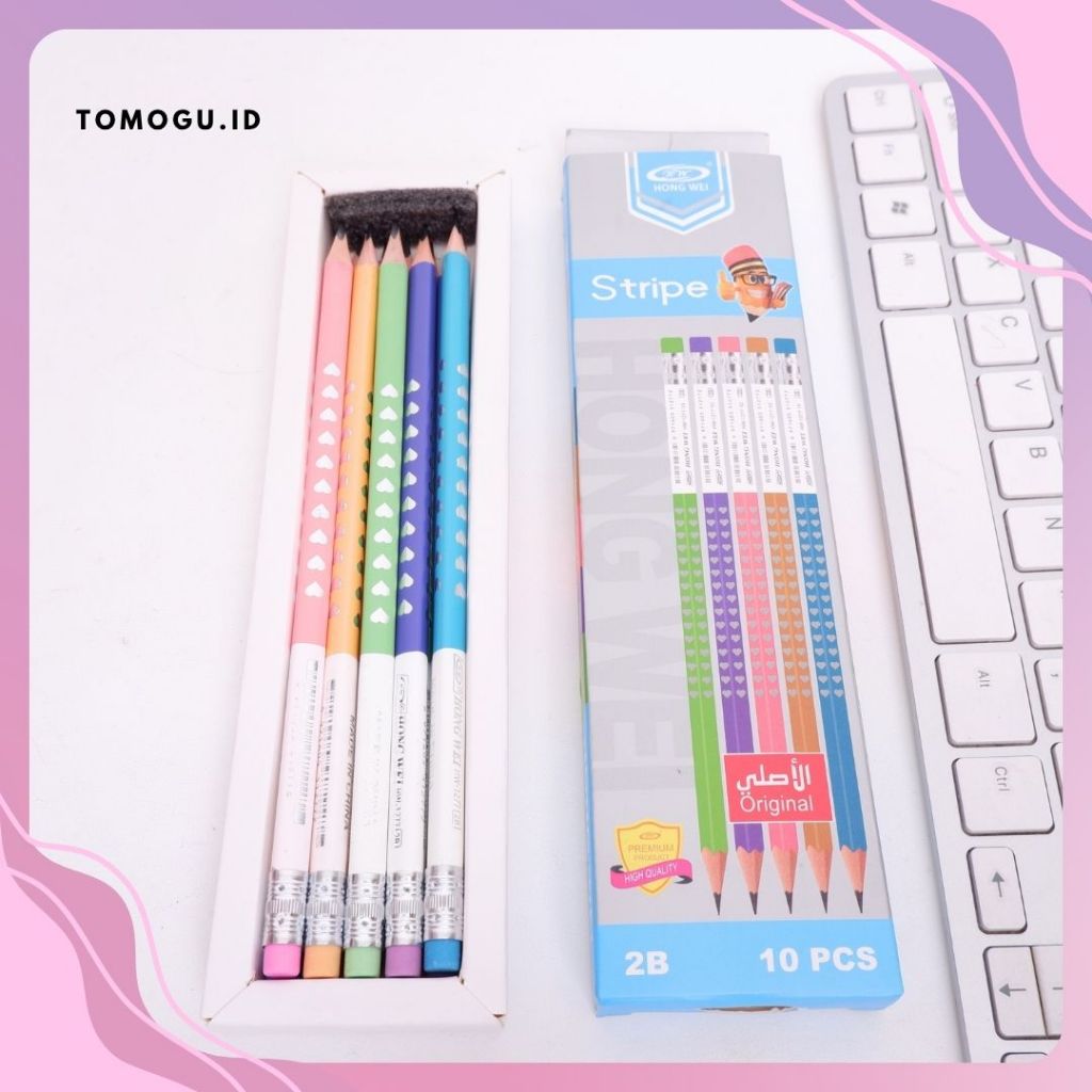 

Pensil Kayu Warna-Warni 2B Pencil Hong Wei Hati