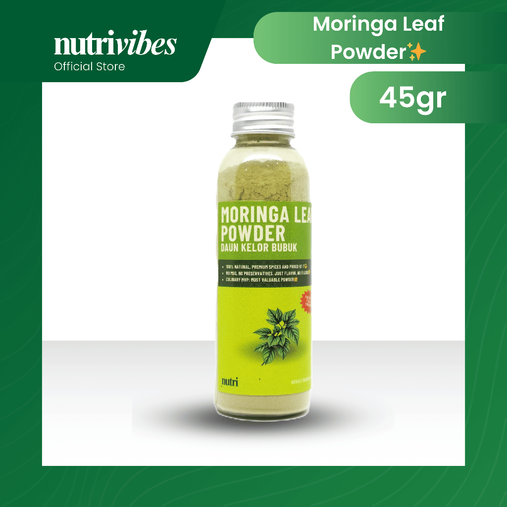 

Daun Kelor Bubuk / Moringa Leaf Powder 45gr - Nutrivibes