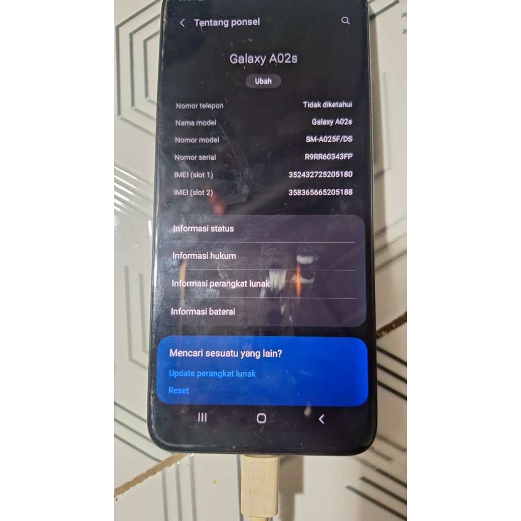 mesin samsung a02s normal ory