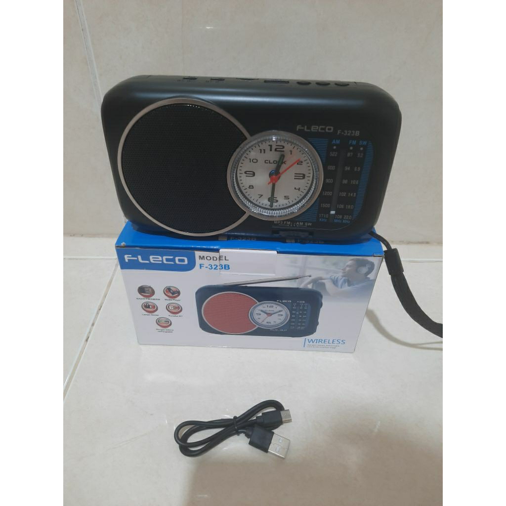 Fleco F-323B Radio Bluetooth Radio Jam Radio Wireless MP3 FM AM / Radio Original Fleco