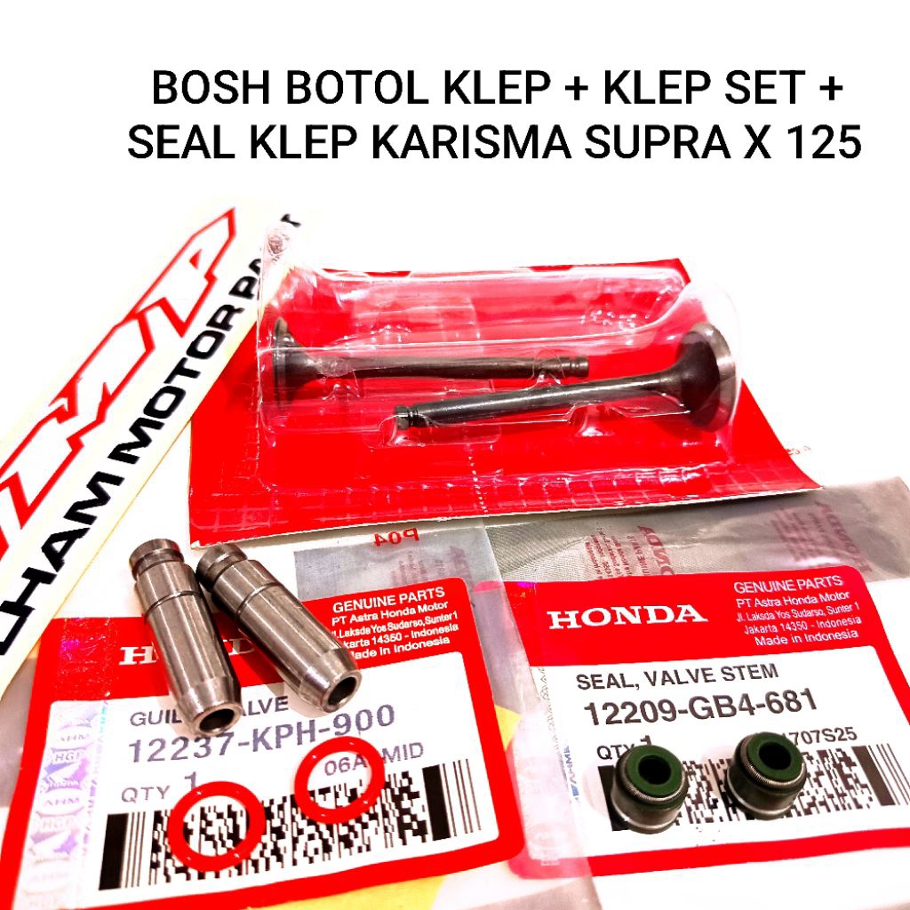 BOSH BOTOL KLEP + KLEP SET + SEAL KLEP KARISMA SUPRA X 125