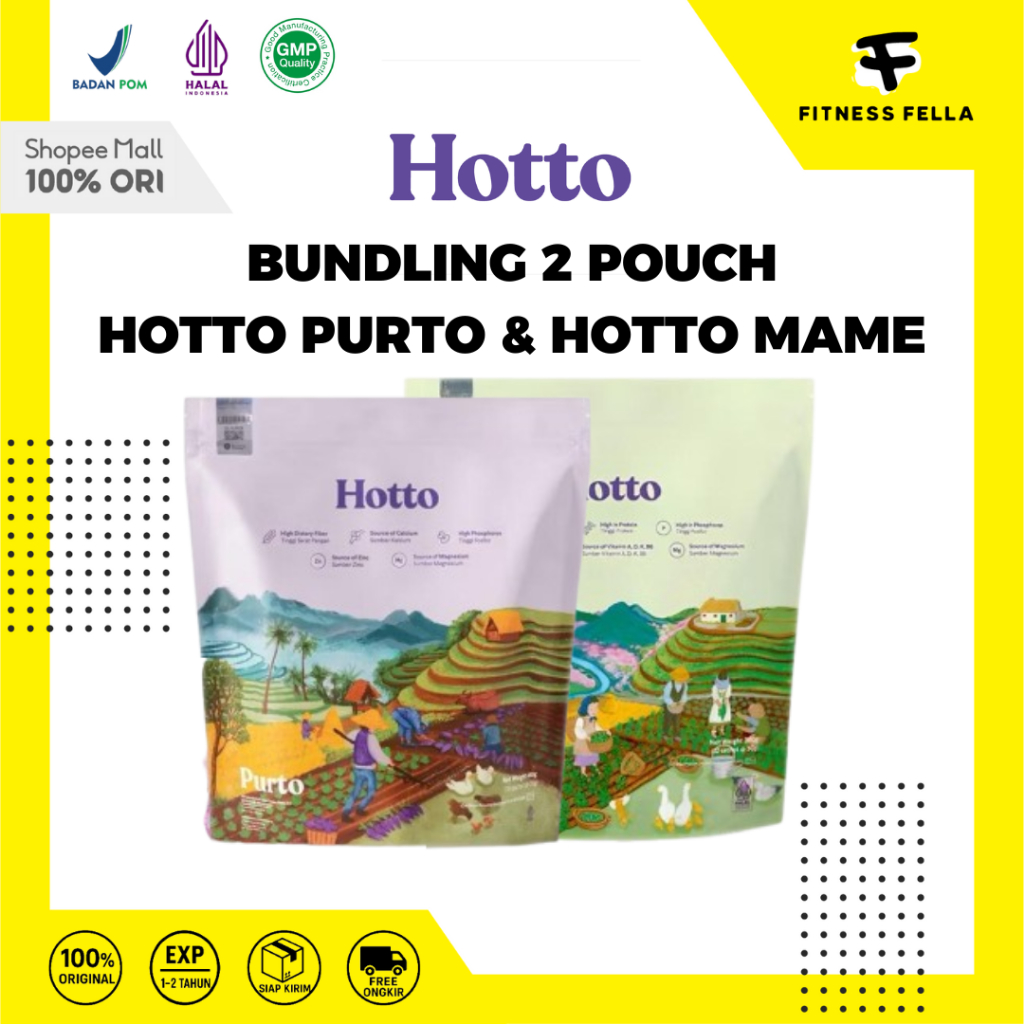 

Hotto - Bundling 2 Pouch Hotto Purto 1 Pouch 16 Sachets & Hotto Mame 1 Pouch 12 Sachets - 2 Pouch