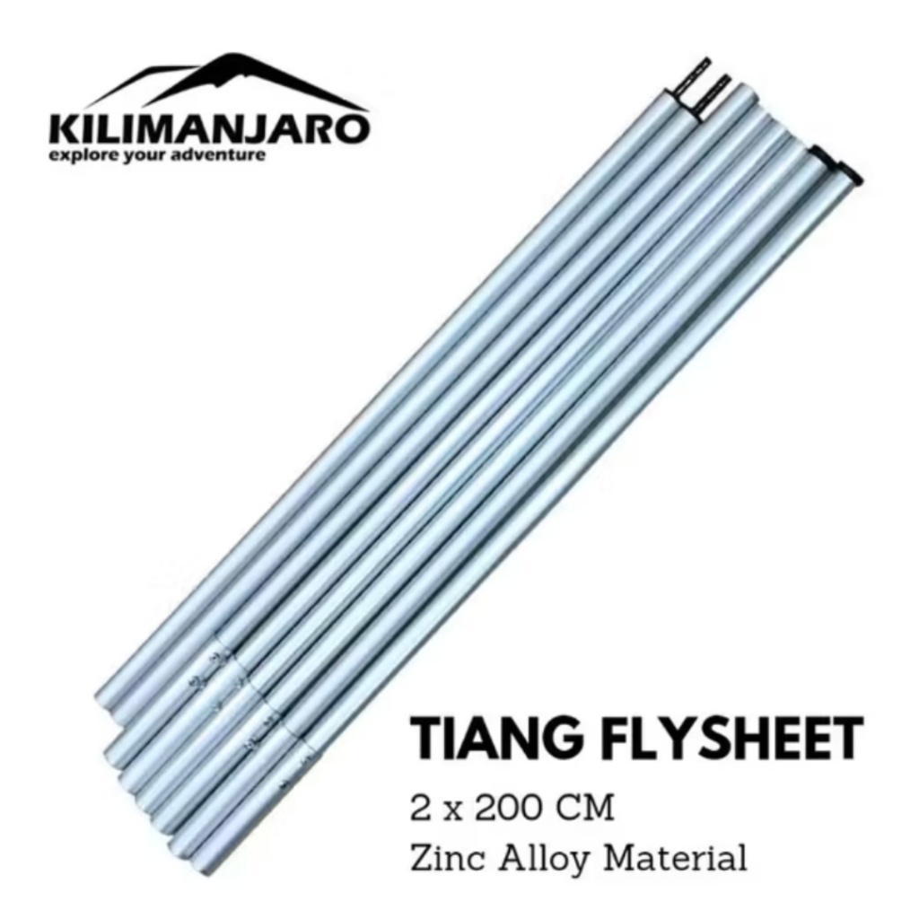 Tiang Flysheet 2 x 200 CM Alloy - Pole Flysheet - Awning Flysheet
