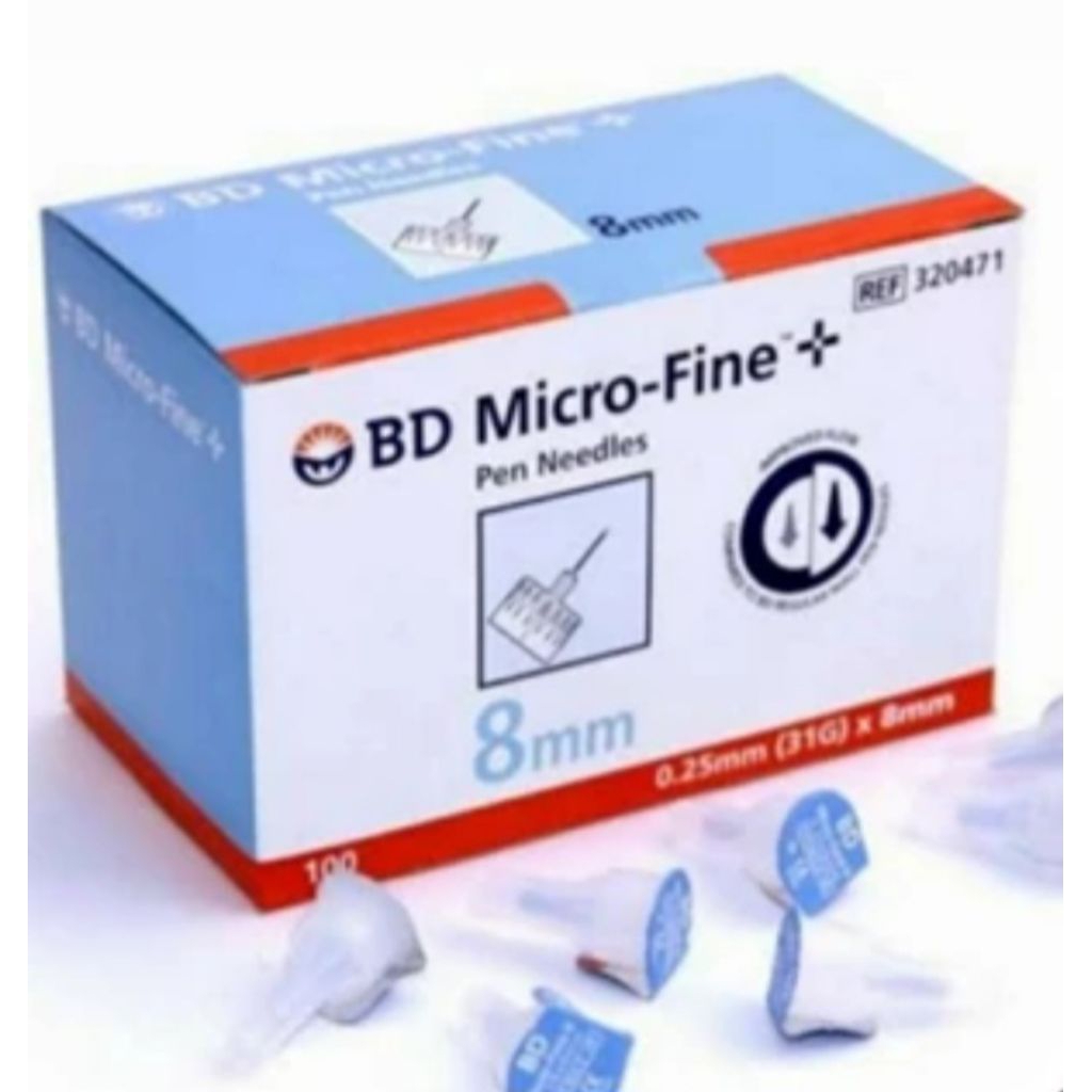 BD insulin jarum 31 G Biru muda 0,25 x 8mm / jarum insulin BD ecer / Box