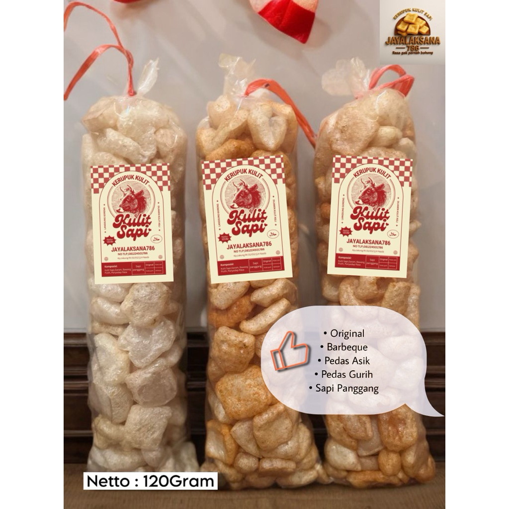 

1 Ball kerupuk kulit sapi asli Jayalaksana786 kemasan ekonomis 120gr