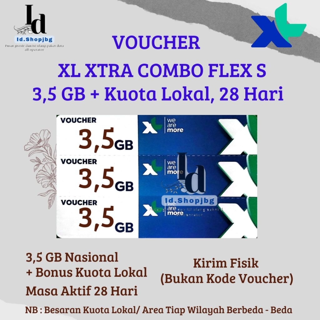 Voucher XL Xtra Combo Flex S, 28 Hari (Kirim Fisik)