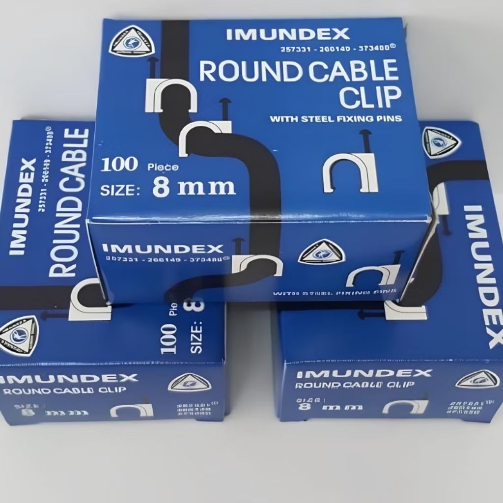 Klem kabel imundex 8mm + paku beton, klem imundex 8mm