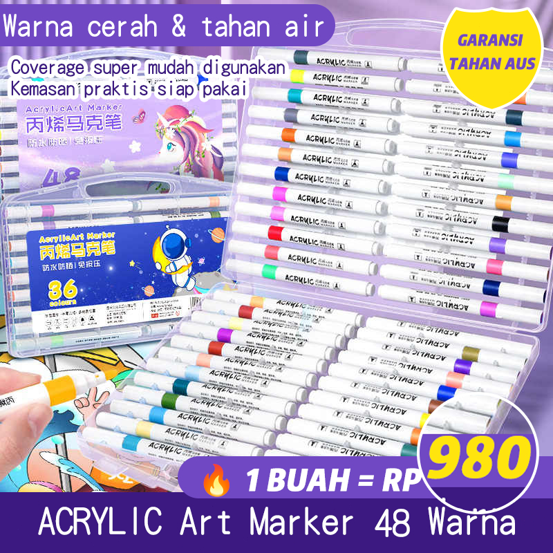 

Spidol Acrylic Marker spidol akrilik spidol warna warni 1 set Paint Marker DIY Painting Spidol Paste