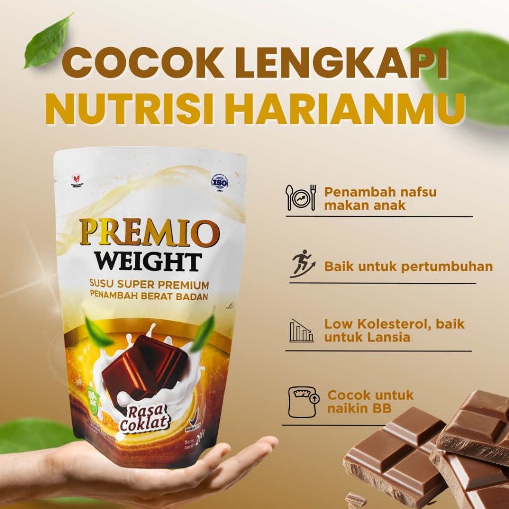 

Premio Weight Gain Susu Penambah Berat Badan Coklat 200Gram