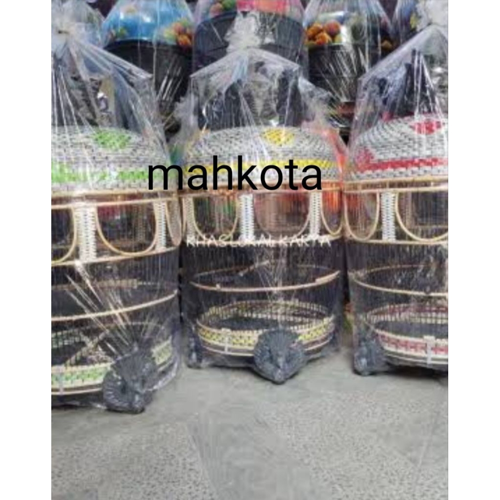 sangkar perkutut rotan.model rajut/mahkota