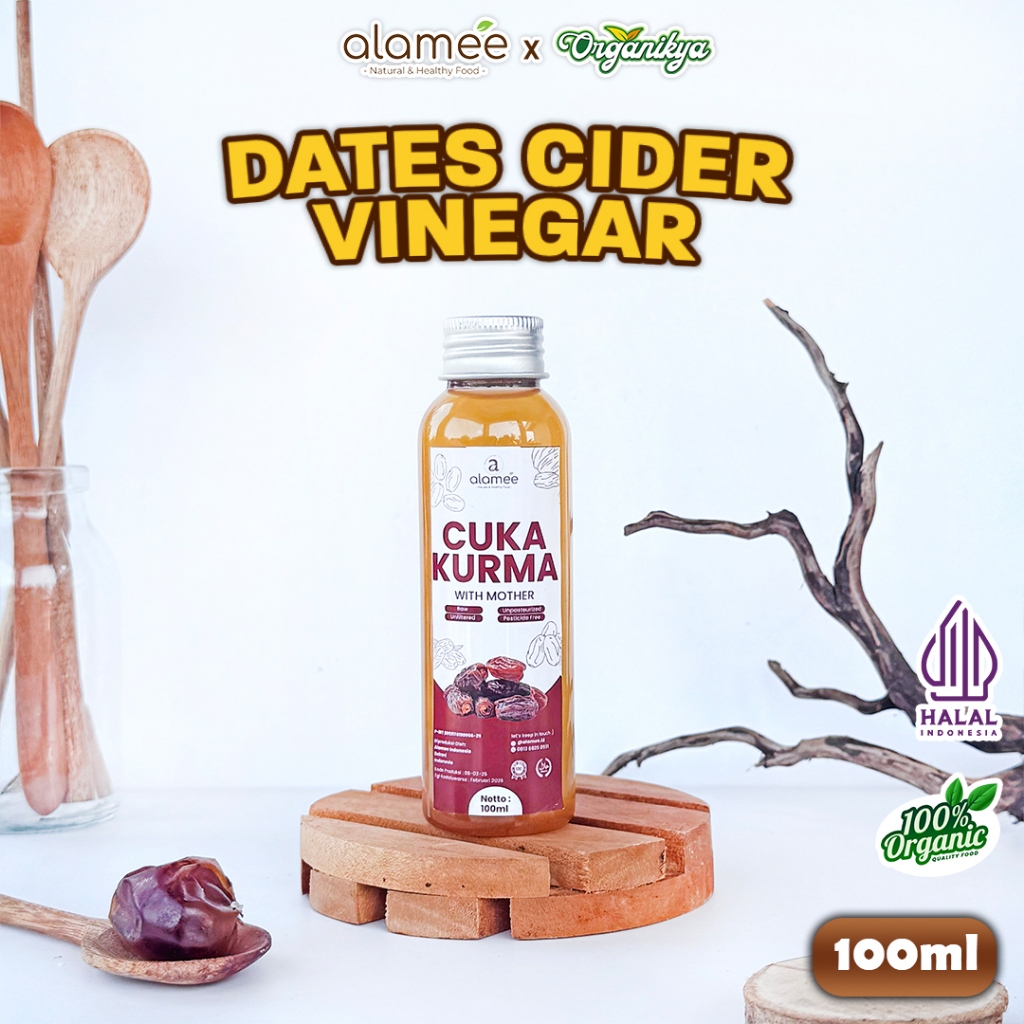 

ALAMEE Cuka Kurma With Mother Original Dates Cider Vinegar Fermentasi Herbal 100ml organikya