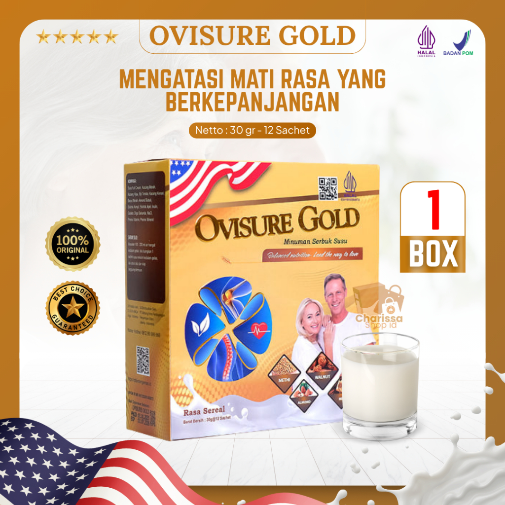 

Ovisure Gold 1 Box Susu Bubuk Kesehatan Lansia Vitamin Tulang Sendi Osteoporosis Isi 12 Sachet