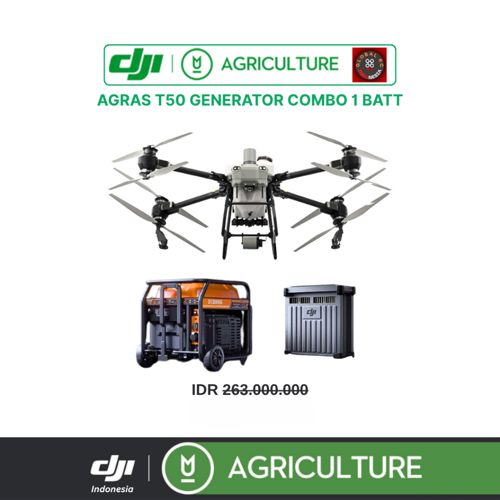 DJI AGRAS T50 Generator Combo 1 Battery Drone Pertanian Semprot Hama