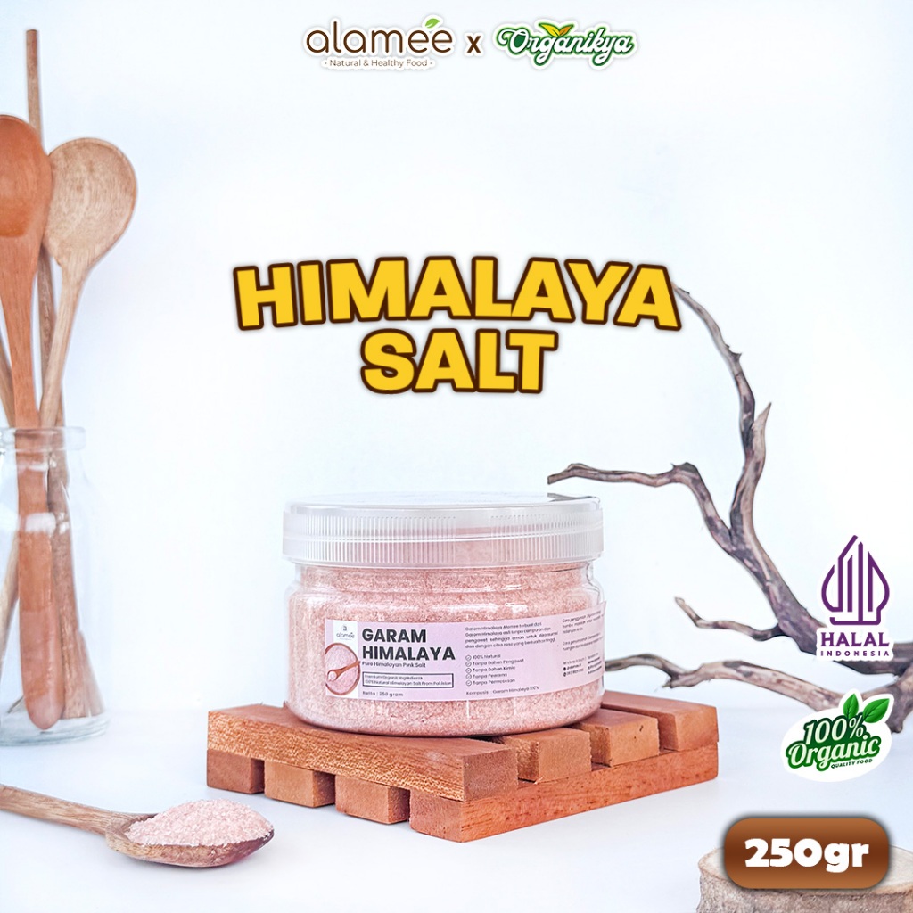 

ALAMEE Garam Himalaya Original Himalayan Salt Sea Ukuran 250g Pink Pakistan Masakan Bumbu Makanan