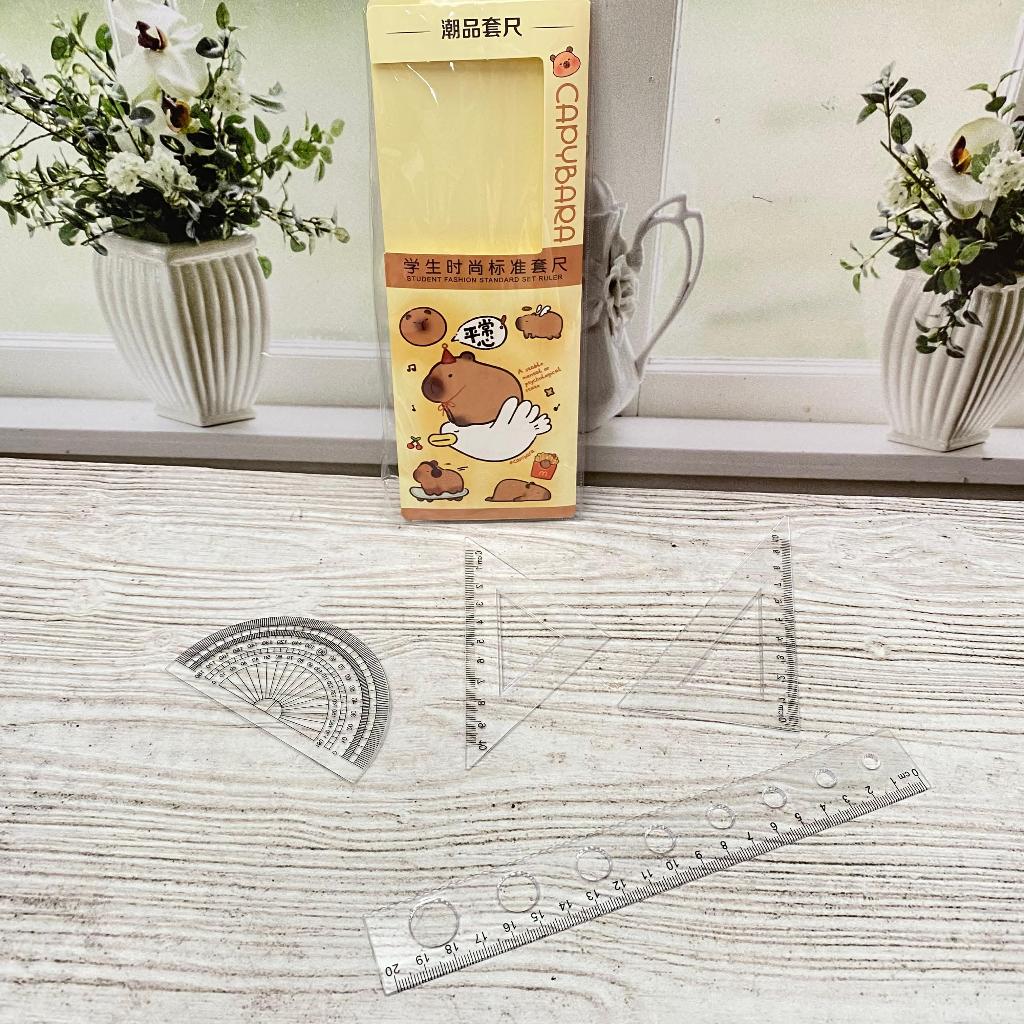 

PENGGARIS SET CAPYBARA 4 IN 1 penggaris plastik penggaris atk sekolah COD TERMURAH IMPORT