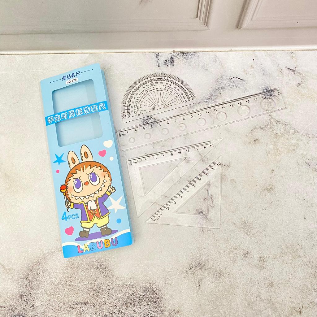 

PENGGARIS SET LABUBU 4 IN 1 penggaris plastik penggaris atk sekolah COD TERMURAH IMPORT