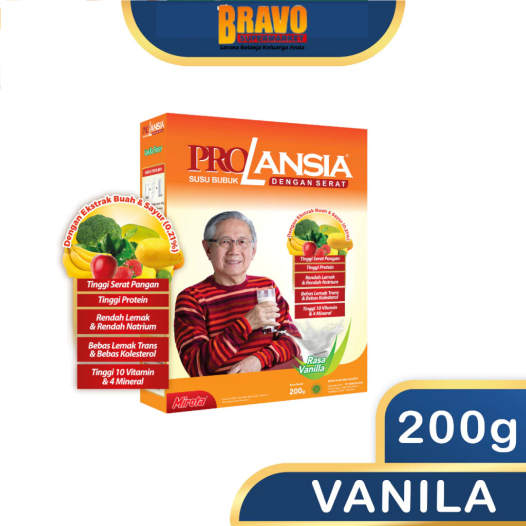

Bravo Bojonegoro - Prolansia Vanila 200GR | Susu Lansia