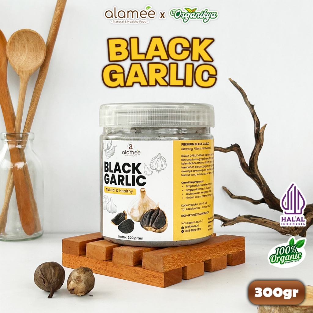 

ALAMEE Black Garlic Garlik Bawang Hitam Tunggal Kating 300gr Lanang Alami Natural organikya