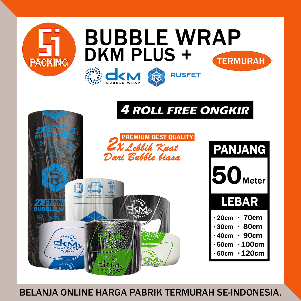 

Plastik Bubble Wrap 125cm x 50m Dkm Packing Online Shop Roll 40cm 30cm 20cm 50cm 60cm 70cm 80cm 90cm 100cm x 50m Putih Bening & Hitam Roll
