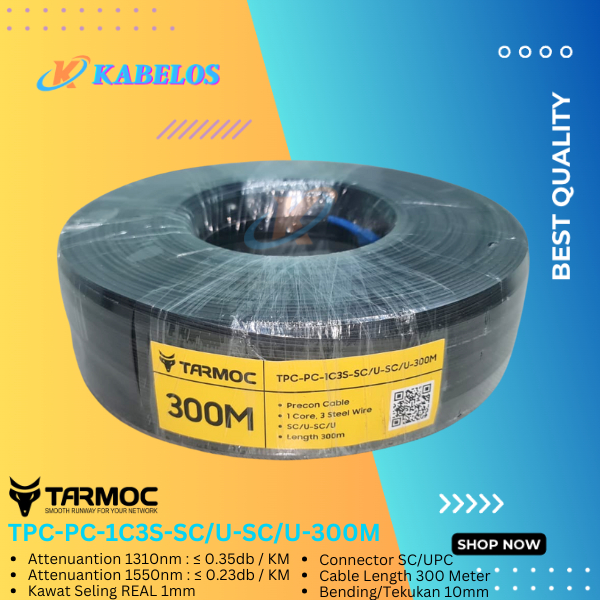 Kabel FO 300 Meter | Precon 300M | Dropcore Preconnectorized 300Meter