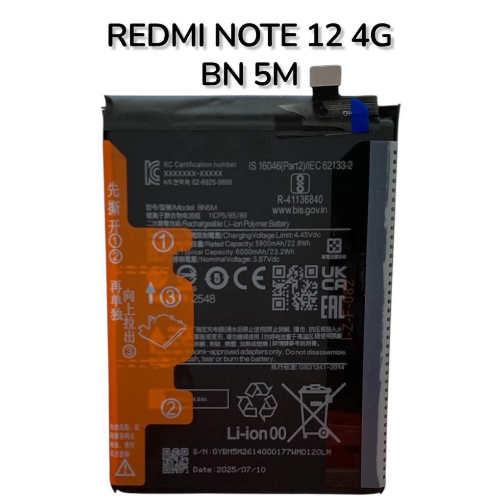 Baterai batre BN-5M BN 5M Redni note 12 4G baterai battery Original bn 5m