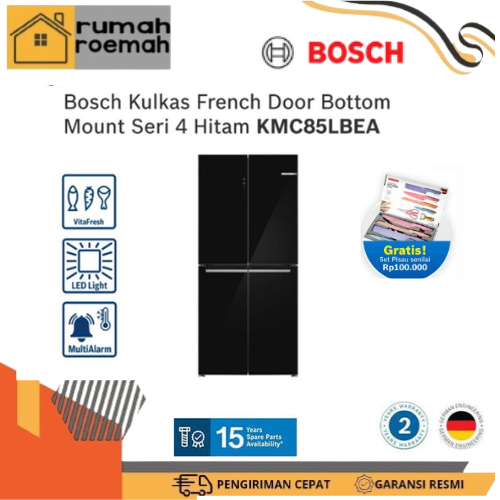 Rumahroemah Bosch KMC85LBEA Kulkas French Door Bottom Mount Refrigerator / Kulkas 4 Pintu