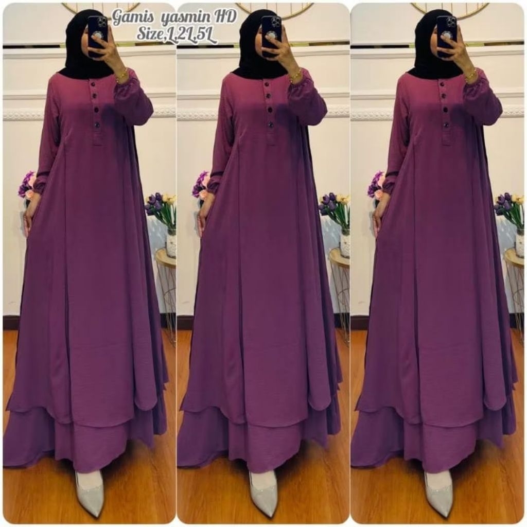 GAMIS MODEL MALAYSIA GAMIS MEWAH BAJU DRESS PESTA WANITA BAHAN POLO LINEN CANTIK