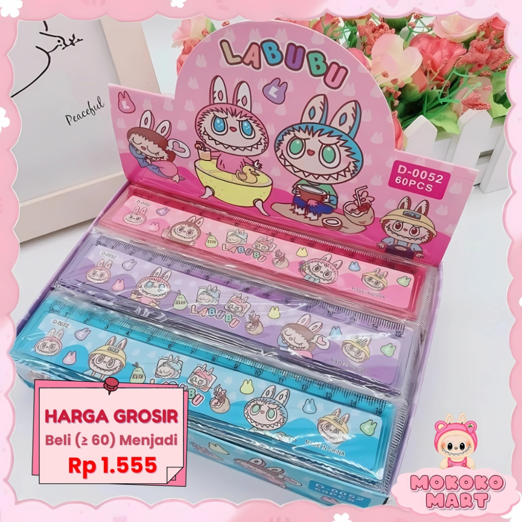 

MM Penggaris Transparan Karakter 15 Cm Sanrio Labubu Capybara Lucu Garisan Mistar Alat Tulis Anak