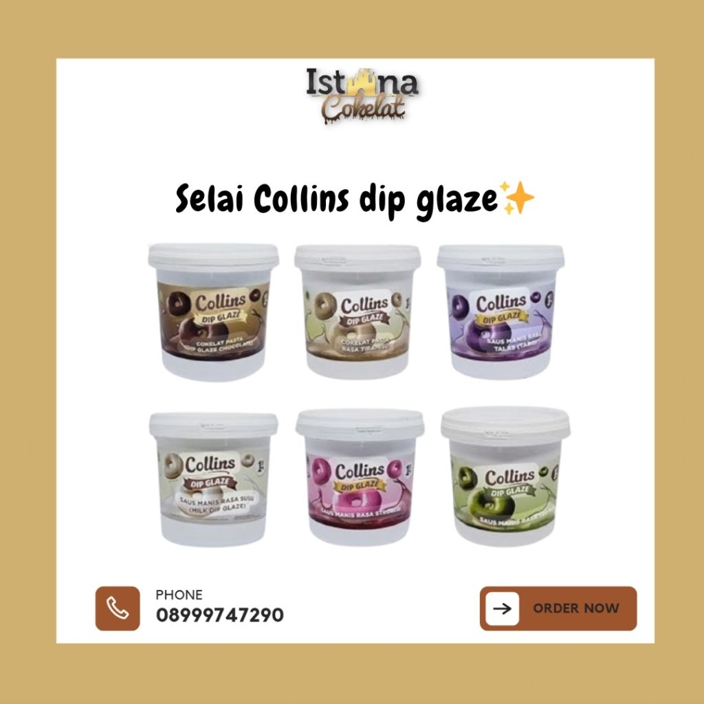 

Selai Collins Dip Glaze Cokelat Pasta/Tiramisu/Taro 1 KG