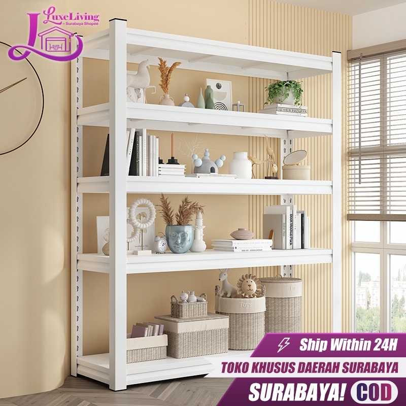 [Surabaya Express]Hidup Mewah Rak Besi Siku 5 Susun Serbaguna Rak Rak Gudang Rak Serbaguna Rak Rak B